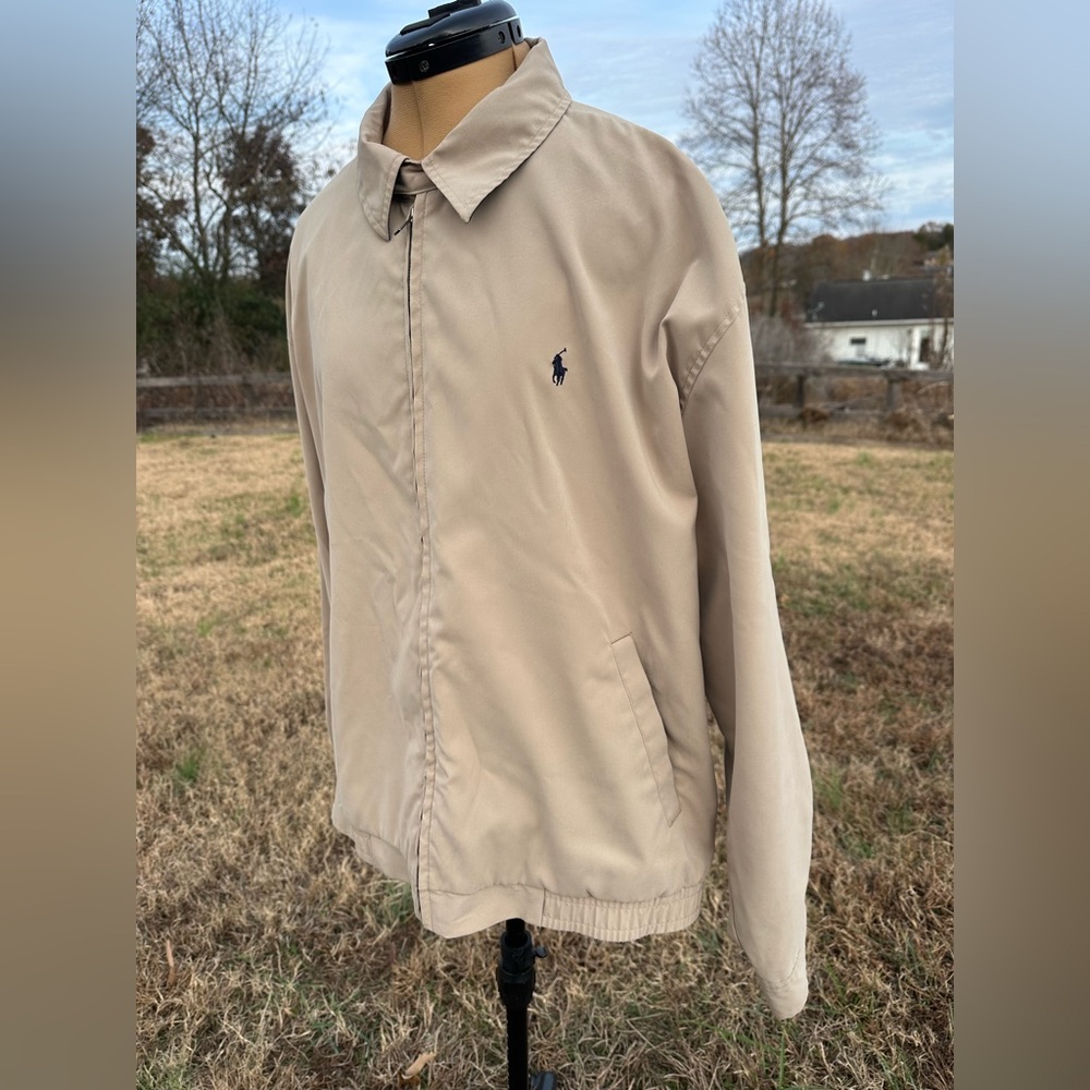 Vintage Polo by Ralph Lauren bomber jacket. Size XL. Tan. Polo pony. Vintage - Picture 5 of 7